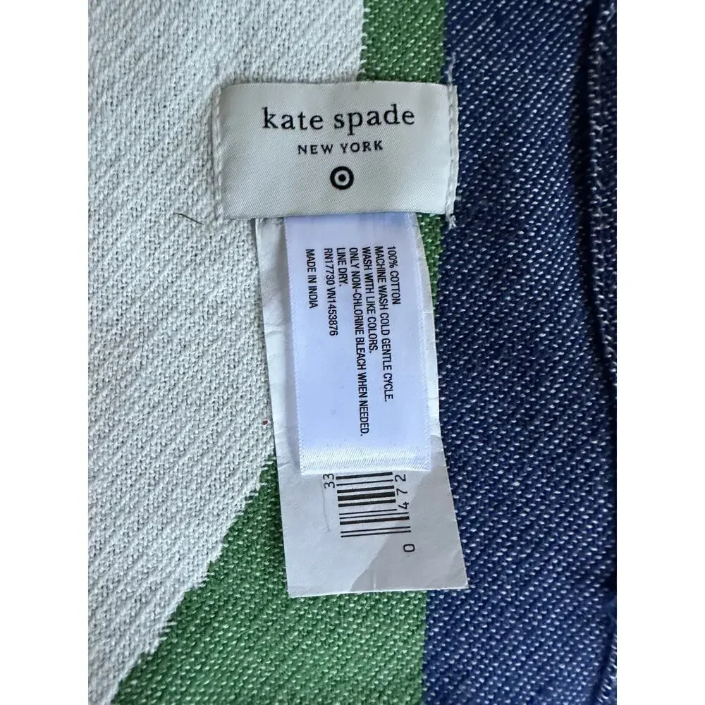 Kate Spade New York Polka Dot Throw Blanket Green/Blue cotton green blue white